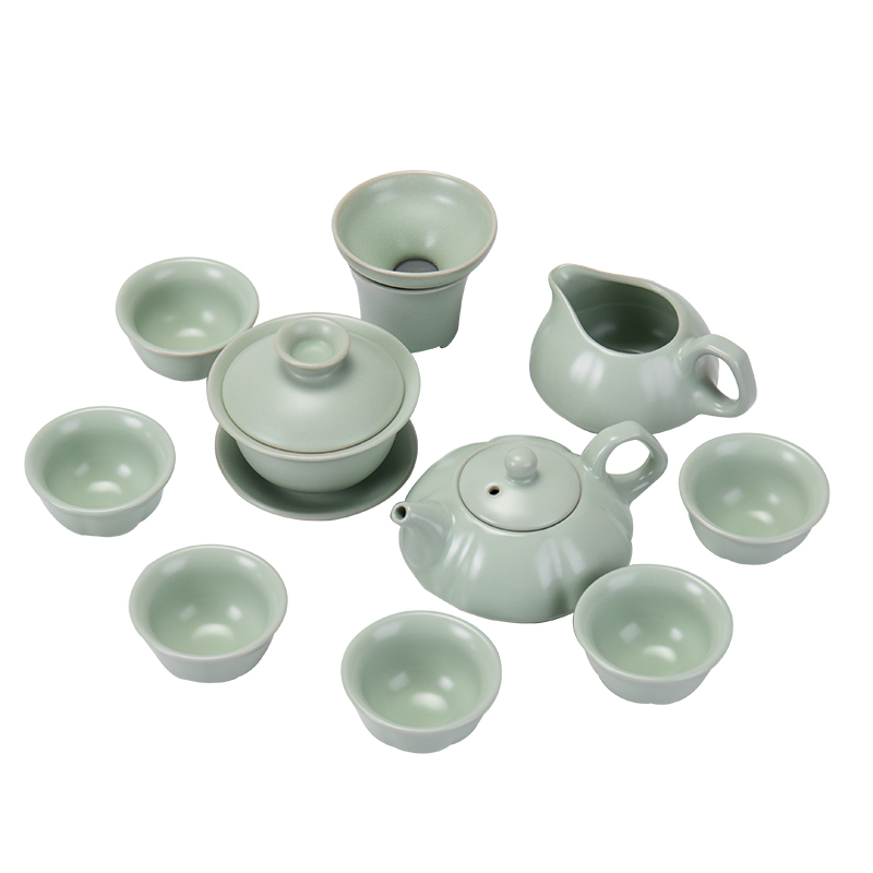 Ronkin ceramic kung fu tea set of a complete set of household ice cracked teapot contracted your up tureen cups