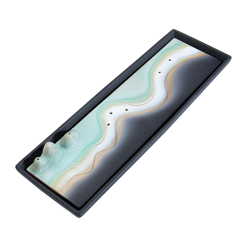 Ronkin coarse TaoGan creative mercifully plate of kung fu tea tray cups suit small blue sea quicksand tray tea accessories