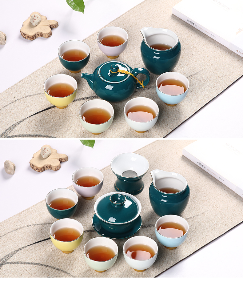 Ronkin Japanese ceramic teapot teacup whole household kung fu tea set contracted tureen tea