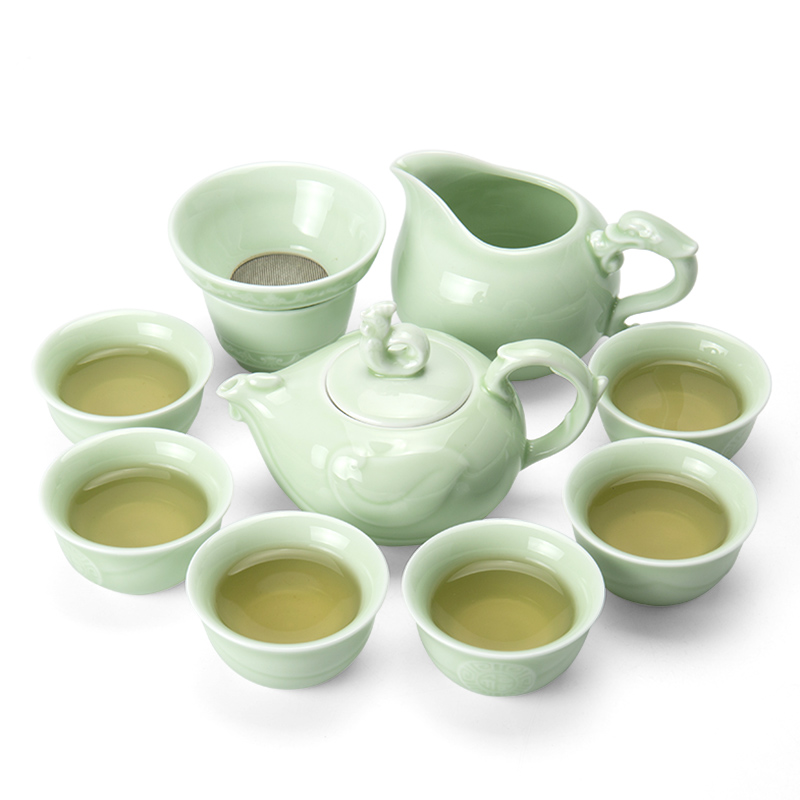 Ronkin celadon kung fu tea set of a complete set of Japanese creative household contracted tea teapot teacup 6