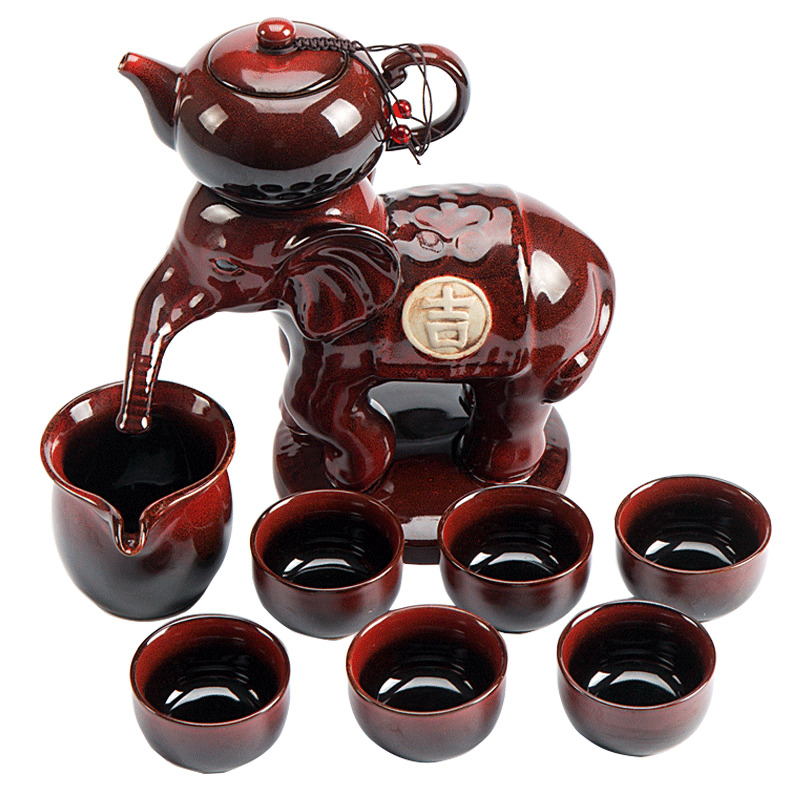 Ronkin creative up lazy tea set suit household kung fu tea cups of a complete set of ceramics semi automatic teapot