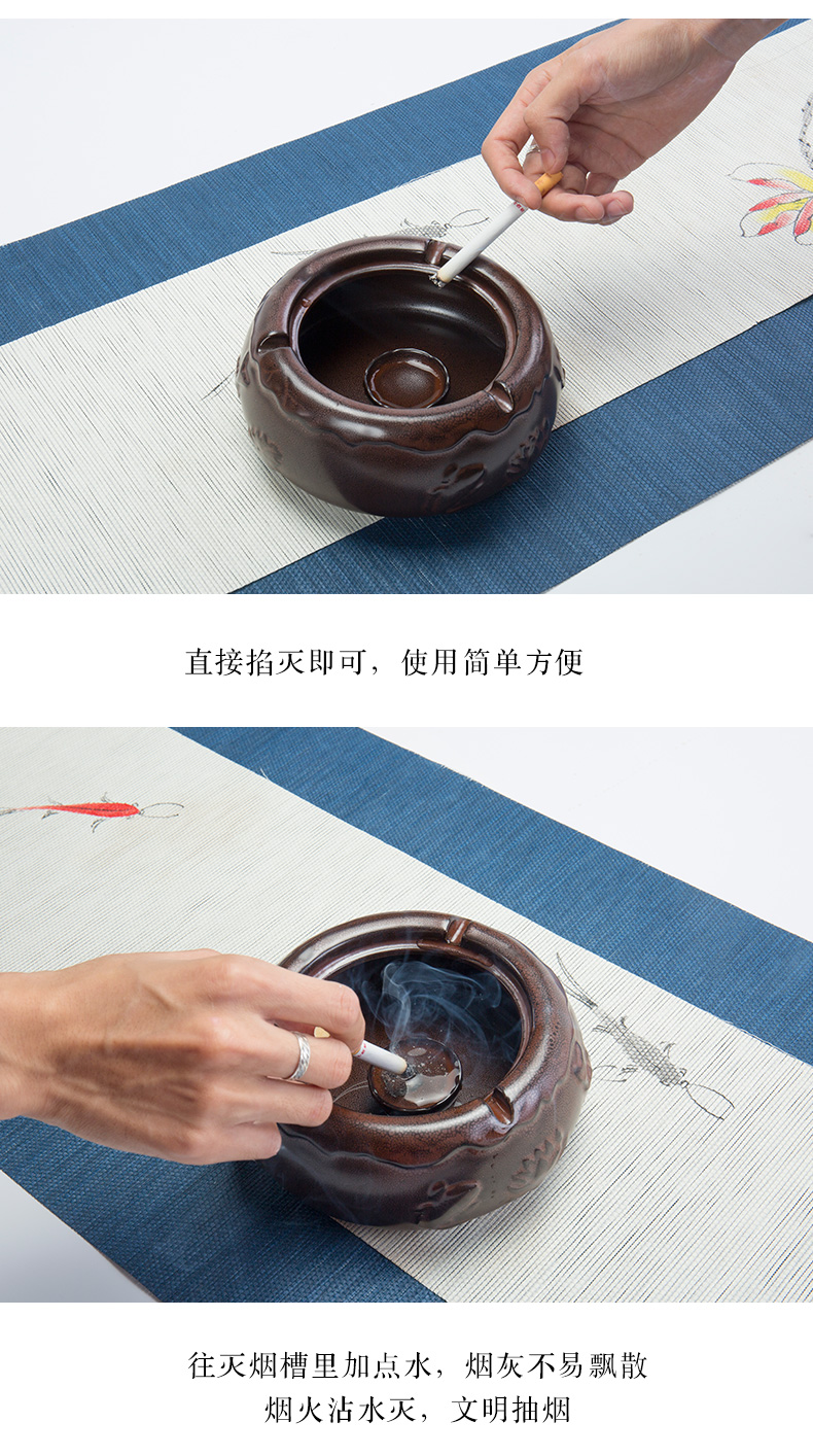 Ronkin creative ceramics with cover the ashtray home tea tea zero furnishing articles large ashtray with move trend