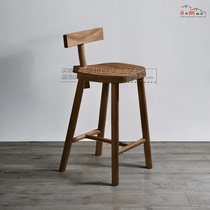 Nordic solid wood bar chairs home island high stools retro bar lounge chairs simple modern high chairs bar chairs