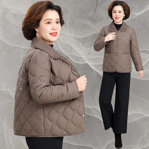 Стеганый пуховик для матери, брендовая легкая и тонкая куртка, в западном стиле