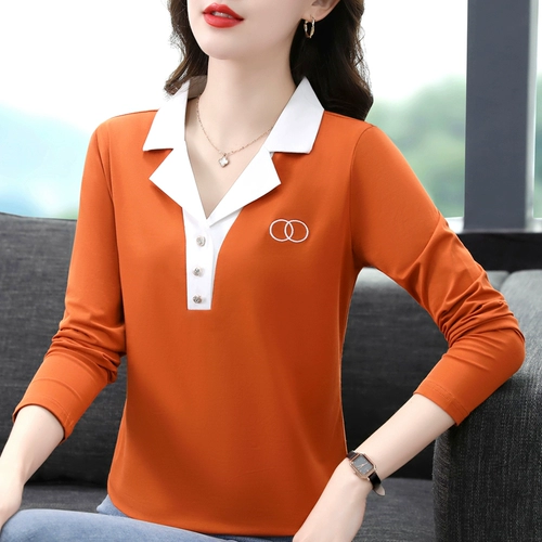 Осенний хлопковый лонгслив, коллекция 2023, французский стиль