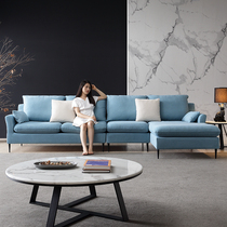  Nordic sofa Italian minimalist fabric sofa Small apartment living room Modern minimalist style latex L-shaped furniture