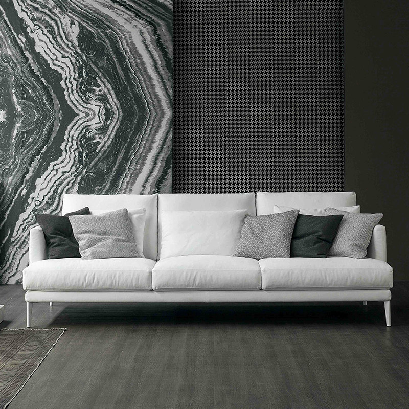 Nordic Latex Sofa Small Family Style Living Room Full Trio Duvet Duvet Fabric Sofa can be detached to wash modern minimalist furniture