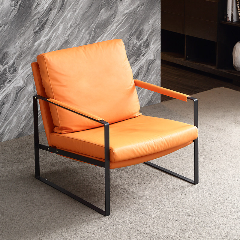 Simply modern Nordic leather sofa chair household lounge chair lazy chair designer single chair chair