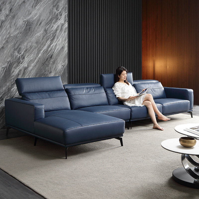 Nordic Light Lavish Real Leather Sofa Composition Living-room Head Layer Bull Leather Small Household Type Extremely Minimalist Iron Art Real Leather Sofa