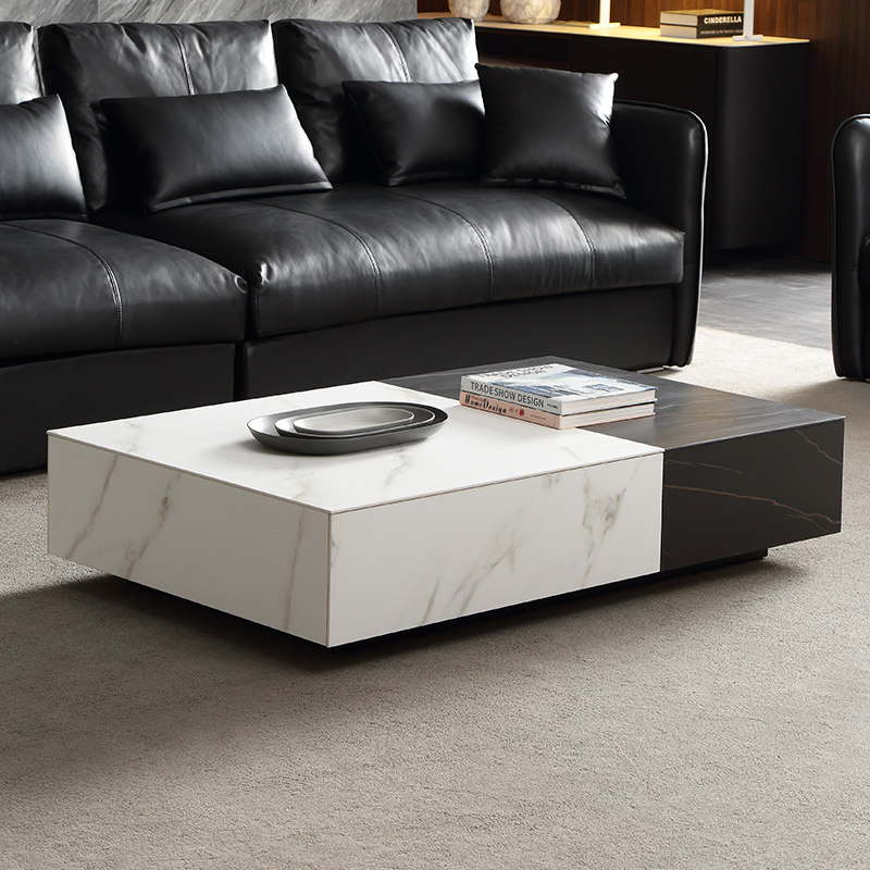 Nordic extremely minimalist rock board tea table TV cabinet Composition small family modern minimalist living-room marble parquet tea table