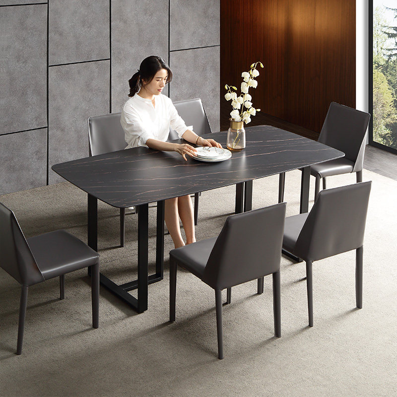 Italian Extreme Minimalist Rock Plate Table Minima Modern Small Household Dining Table Nordic Ins Marble Light Extravagant Dining Table