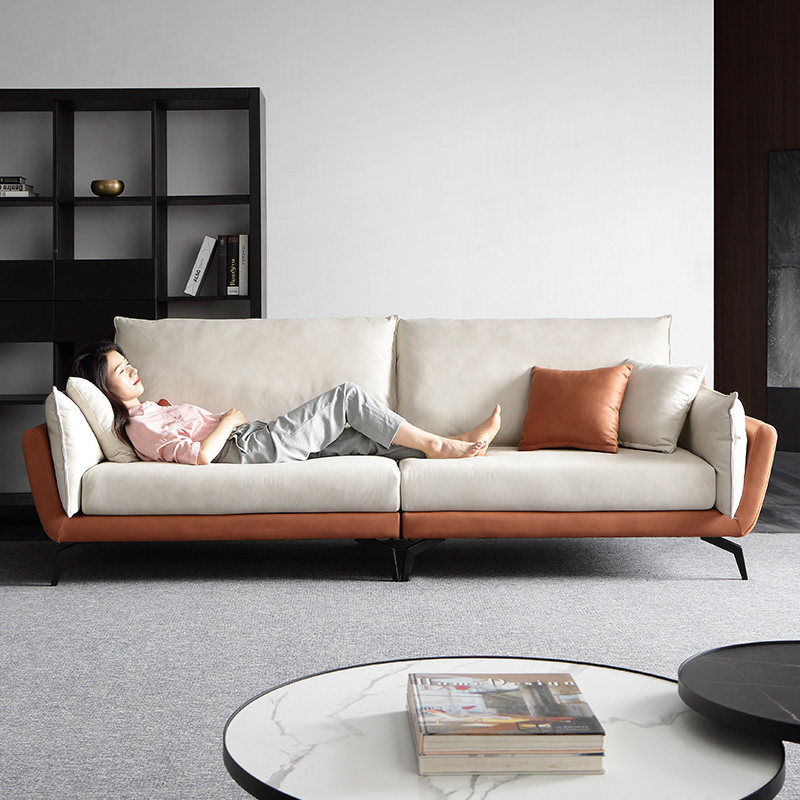 Nordic Ins wind abrasion-free tech cloth sofa Small family type Fancy Light Extravaganza Modern Minimalist fabric sofa