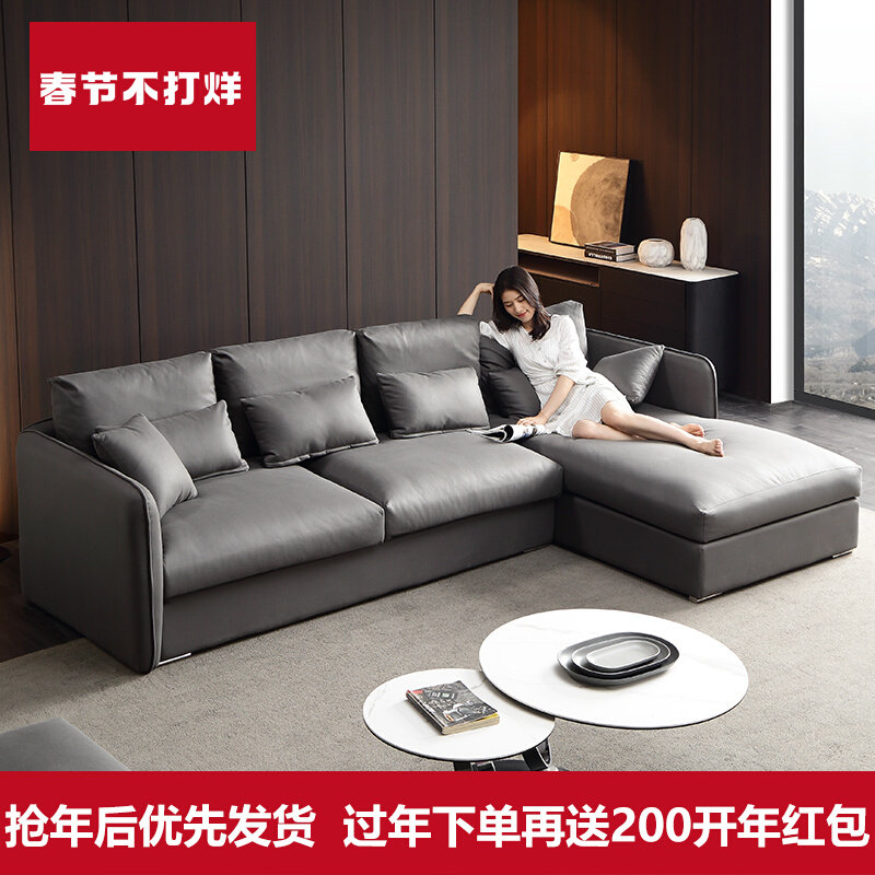 Nordic Minimal Down Fabric Sofa Living Room Simple Modern Imperial Concubine Sofa Small Family Corner Technology Cloth Sofa