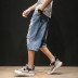 Quần jeans lỗ nam xu hướng mùa hè quần lửng ống rộng quần Nhật Bản 7 điểm quần đẹp trai quần áo nam - Quần jean quần tây nam Quần jean