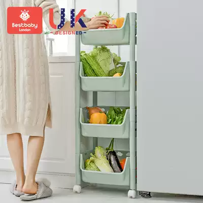 Kitchen shelf Floor-to-ceiling multi-layer balcony supplies Household toys vegetable basket Vegetable seasoning tank rack Crevice storage shelf