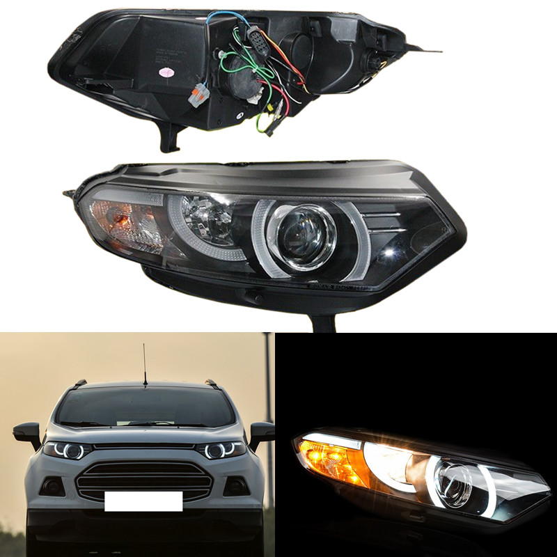 1Pair Xenon Headlights Fit For Ford Ecosport 20132014 With LED DRL eBay