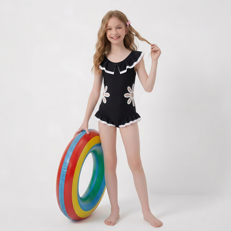 Japan Jgyp2026 New Style Children's One-Piece Swimsuit Summer Girls' Swimsuit with Chest Pad Sun Protection Quick-Drying Swimwear