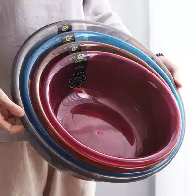 Four-piece set of thickened transparent washbasin plastic basin washbasin baby household washbasin size laundry student Basin