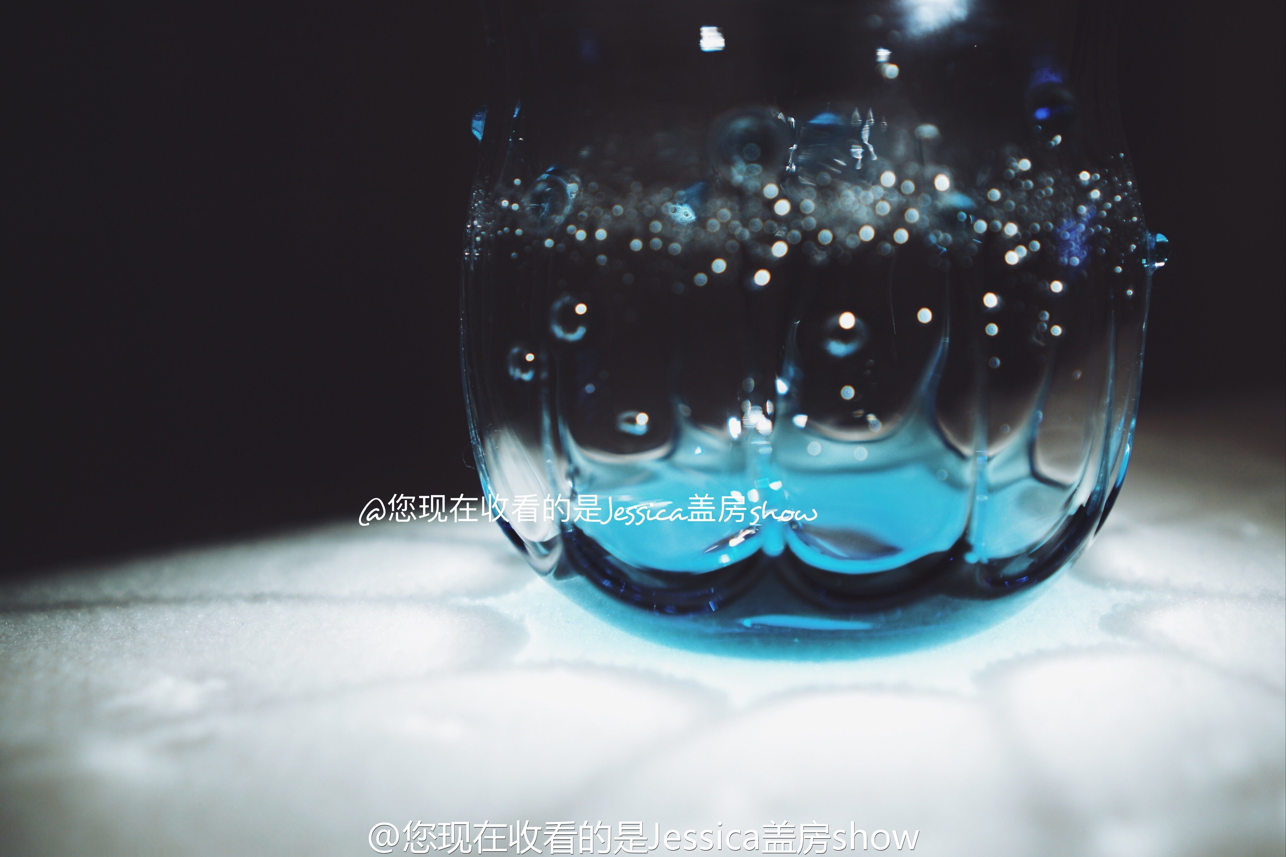 Spot Japanese professional artist Kobayashi Kobayashi Raindrop-shaped glass sky blue