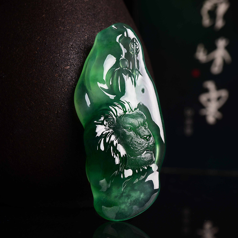 Best Jiajia jadeite private custom-made natural Burmese A-grade jadeite wool point design reference master craftsman