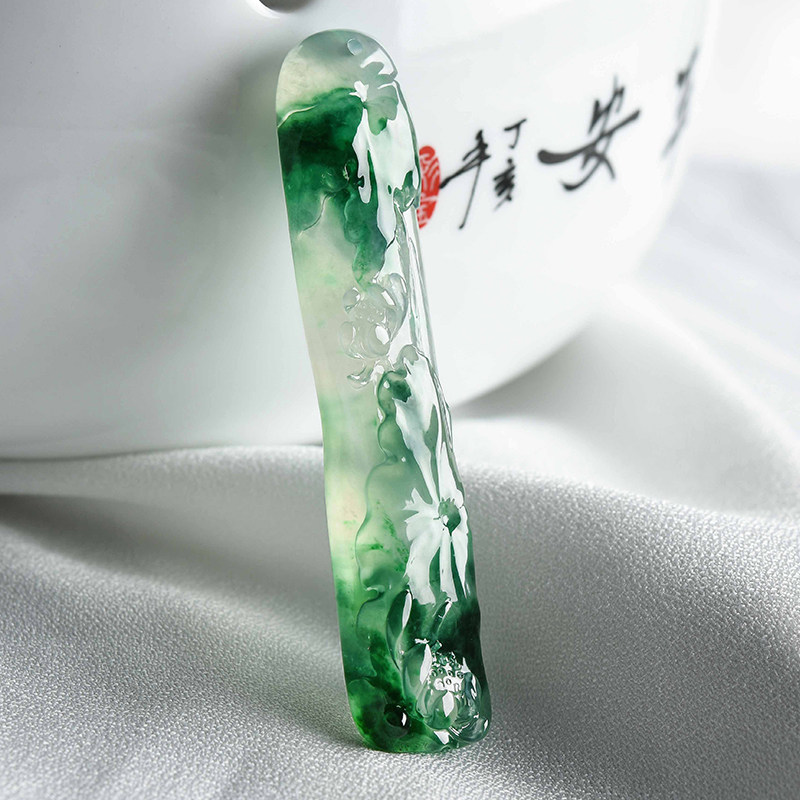 Jiajia jade private custom natural A goods jade wool raw stone lotus design reference famous teacher wages