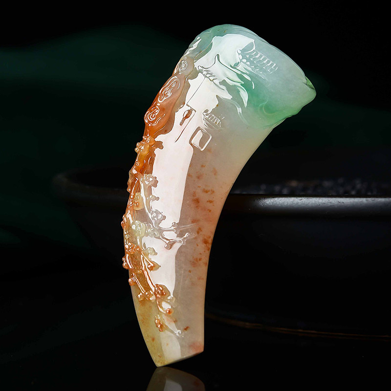 Jia Jia Emerald Private Custom Natural A Goods Emerald Woolen Raw Stone Plum Blossom Design Reference Studio Work Price