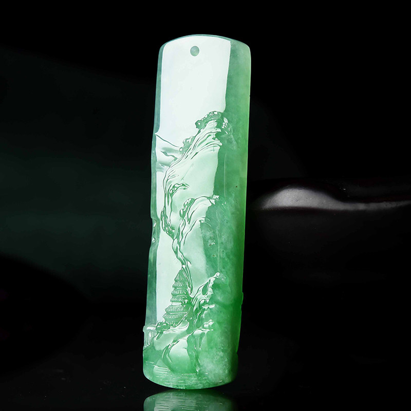 Jia Jia Emerald Private Customized Natural A stock Emerald Mao stock original stone landscape design Reference name Division I engineer work price