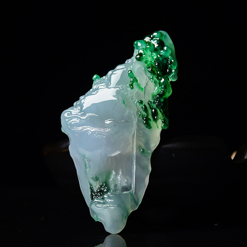 Jia Jia Emerald Private Custom Natural A Goods Emerald Woolen Material Mountain China Visit Friends Design Reference Name Division Workers Work Price