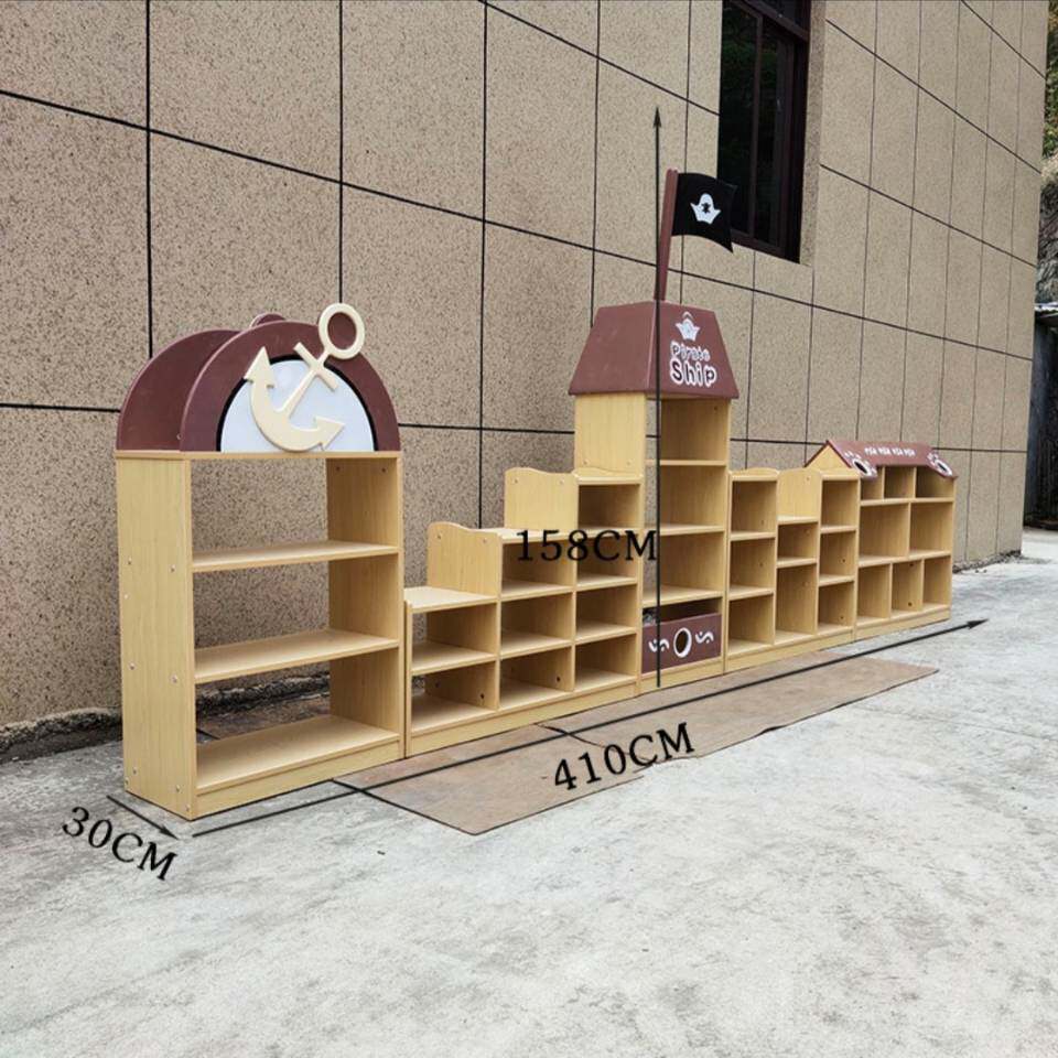 Kindergarten School Bag Cabinet Children Containing Cabinet Toy Shoes Cabinet Area Corner Cabinet Holding cabinet Tidy Bookshelf Area Mont's cabinet