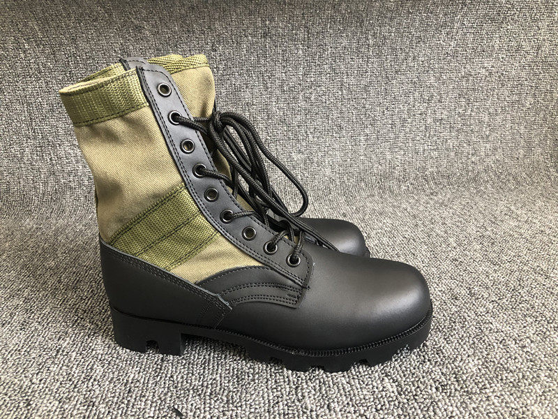 Men's and women's special forces combat boots Panama army green leather boots outdoor desert boots molded shoes spring and autumn