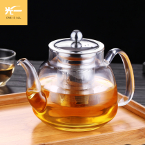 Glass bubble teapot can open fire small teapot transparent thickening high temperature resistant heating single kettle electric pottery stove heat-resistant household