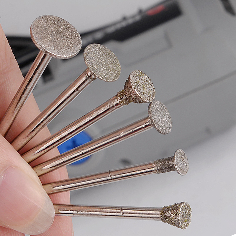 Diamond Sands Grinding Head Jade Emerald Agate Engraving Tools Electrogrinding Accessories Slim Leather Grinding Head T Hook Thallium