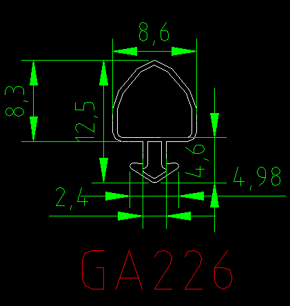 Sliding door commercial freezer glass cabinet red wine cabinet cold storage sealing strip magnetic door sealing strip m226