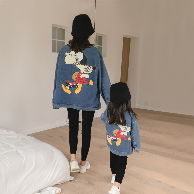 Xixi mother parent-child clothing autumn clothing 2021 New Net red fried street mother and child clothing foreign mother women's early spring denim coat