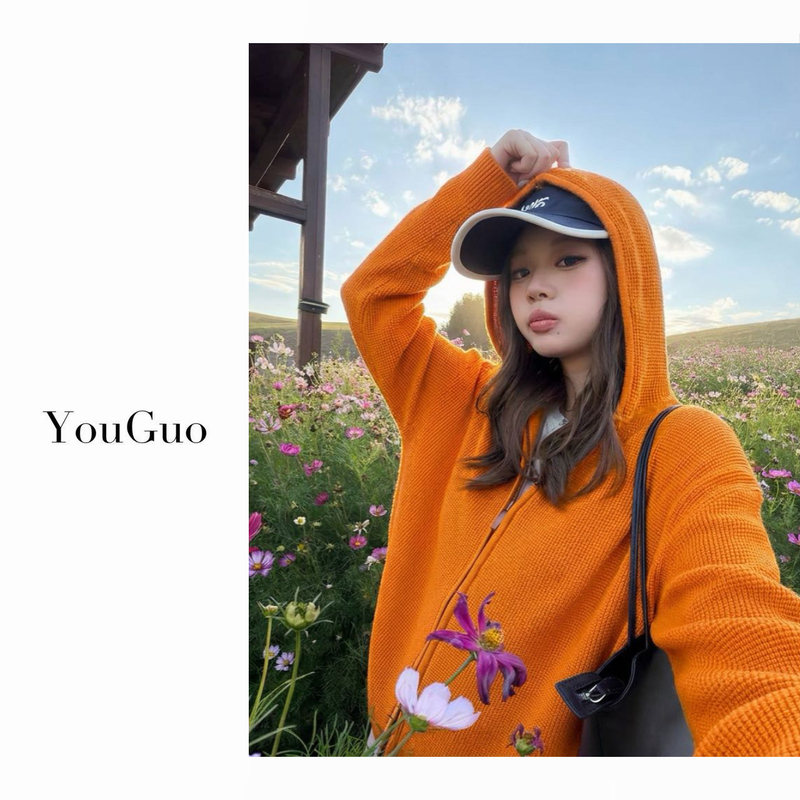 Youguo - [Blooming Time] Autumn New Style Loose and Drapey Slimming Casual Sports Sweater Cardigan for Women