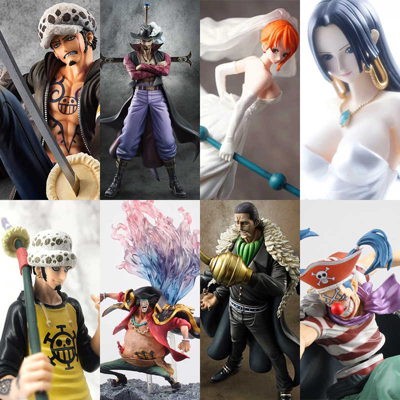 Q Onepiece海贼王手办模型七武海汉库克女帝罗鹰眼公仔全套限量版