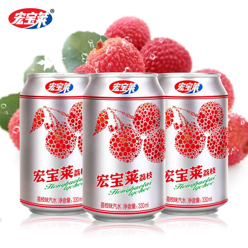 宏宝莱 荔枝味汽水 330ml*12罐