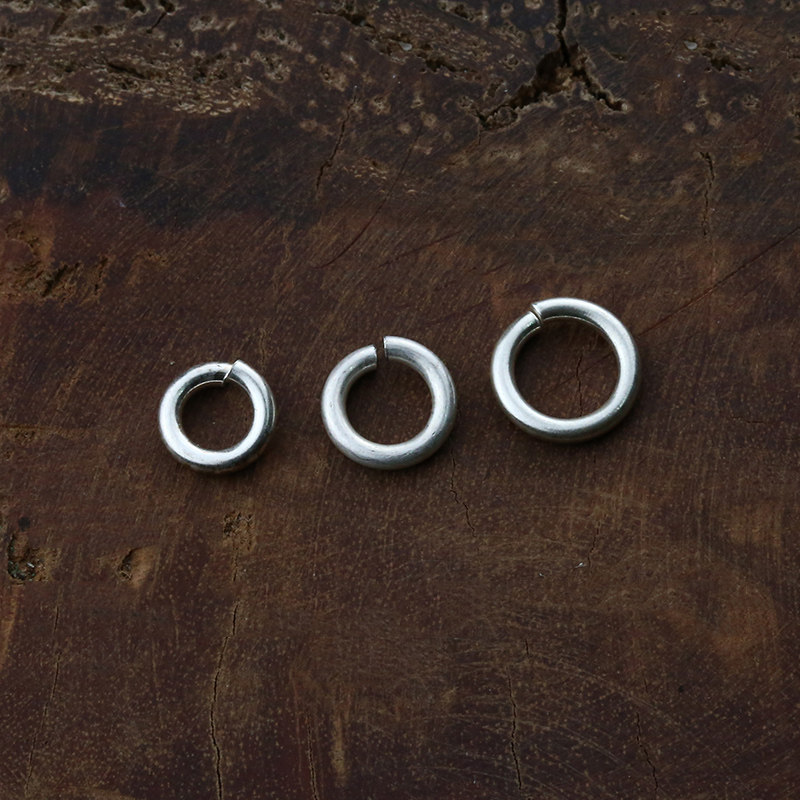 Niu blunt Seiko Kikuchi kenkikuchi open ring silver ring 1 5mm necklace connection DIY accessories 925 silver