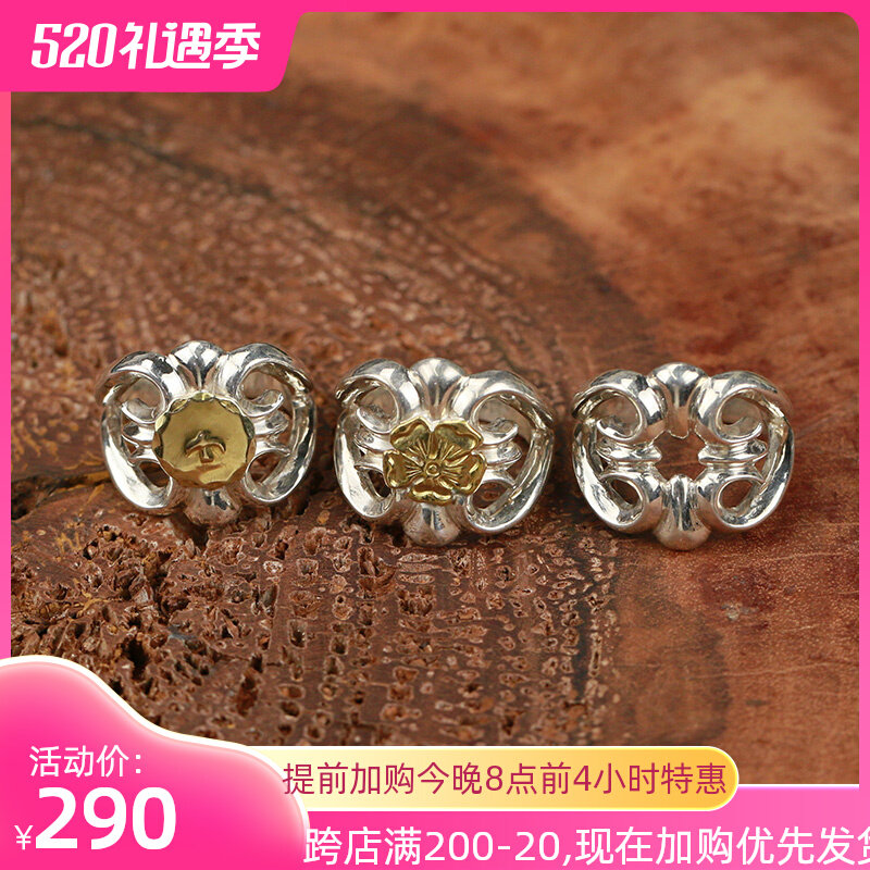 Bull blunt Seiko Lily Lily Ring Bird Dot Gold Rose 925 Pure silver hand silver couple Japan and Korea