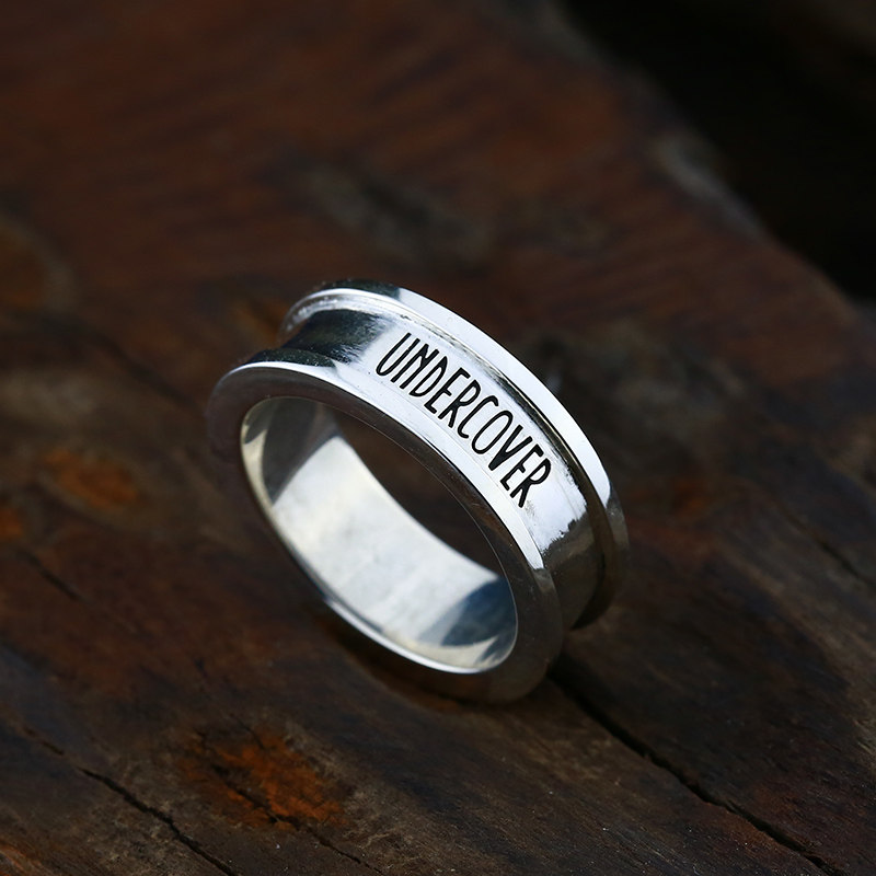 Niu blunt Seiko UNDERCOVER Takahashi shield letter ring ring S4R04 hand-engraved 925 silver simple