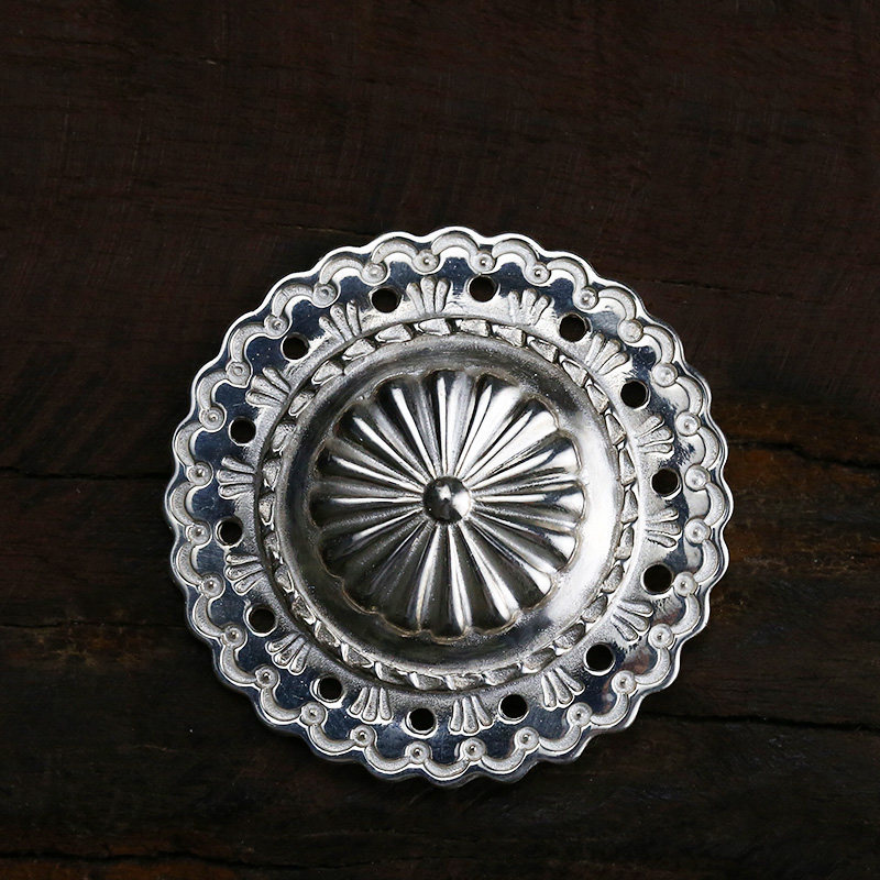 Bull blunt Seiko Takaqiao Cashut 4 0cm Big silver button goros leather goods wallet button 925 pure silver hand