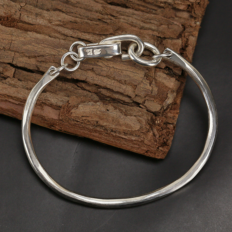Cow Blunt Precision Workshop Munich German Dark Industrial Style Bracelet Pure Silver 925 Niche Bracelet