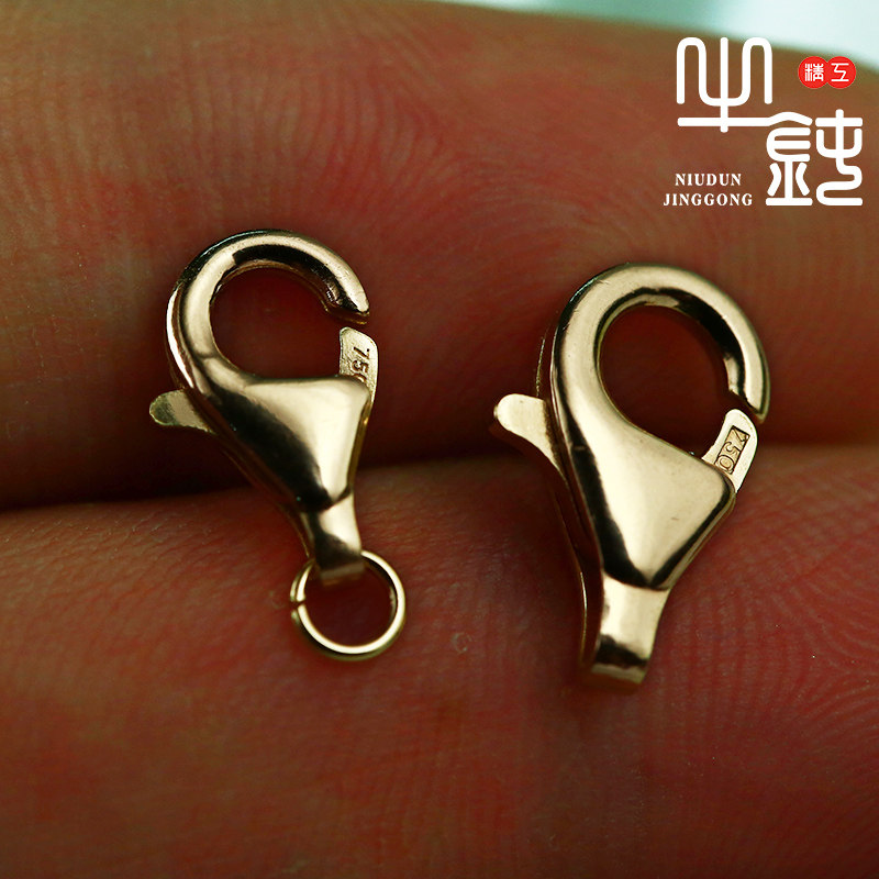 Bull blunt precision Takaqiao 18k gold square lobster buckle pure gold manual delicate rejuvenation for men and women DIY accessories