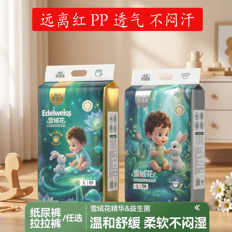 Bella Andersen Edelweiss Pull-Up Diapers for Newborns, High-Absorbency Diapers, Breathable and Dry, Deep-Absorbent Pants Bella Andersen Edelweiss Pull-Up Diapers for Newborns, High-Absorbency Diapers, Breathable and Dry, Deep-Absorbent Pants