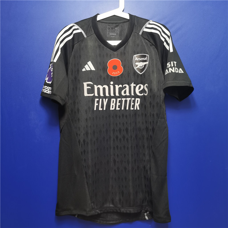 Arsenal 23/24 Goalkeeper Short Sleeve Football Jersey Player Version Hk7670 European Size Slim Fit