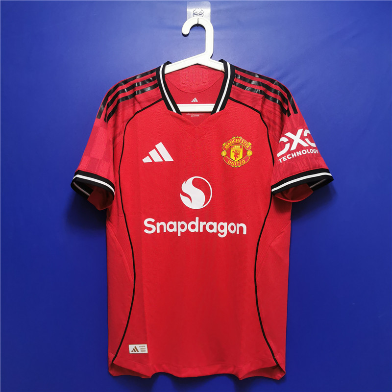 Manchester United 25/26 Home Short-Sleeved Football Jersey Player Version Ji7429 European Size Asian Version