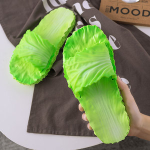 创意白菜个性情侣可爱潮流拖鞋女