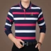 Woodpecker sọc ve áo cotton mùa xuân áo thun dài tay nam lỏng lẻo kinh doanh trung niên áo sơ mi POLO từ bi - Áo phông dài