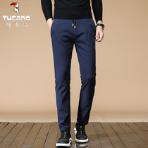 Woodpecker casual pants mens trend handsome small feet sports pants autumn young men slim stretch pants