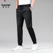Woodpecker mens sports pants summer thin section tightness waist guard pants loose draw rope 100 hitch foot casual pants pants